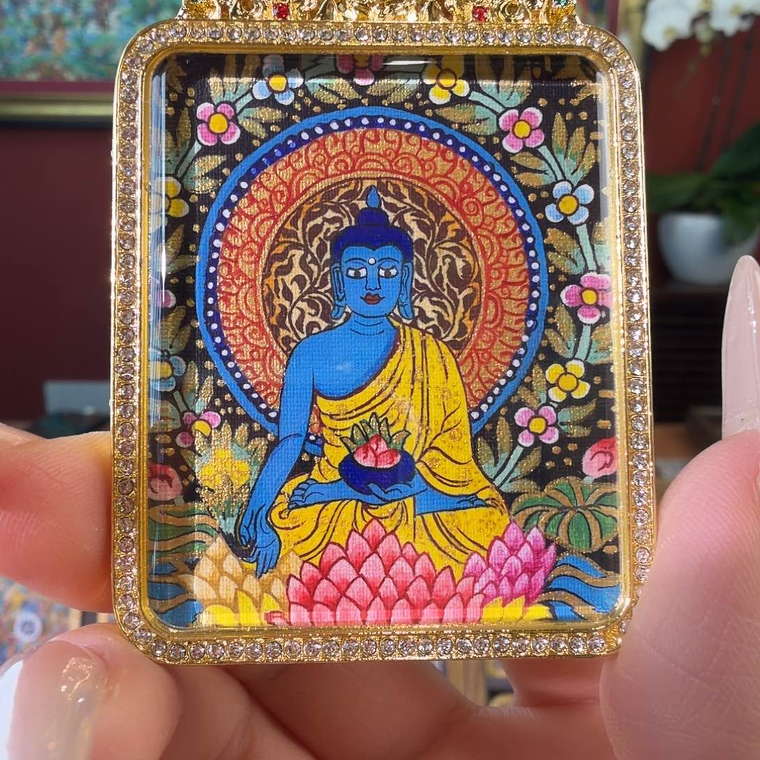 吊坠药师手绘唐卡