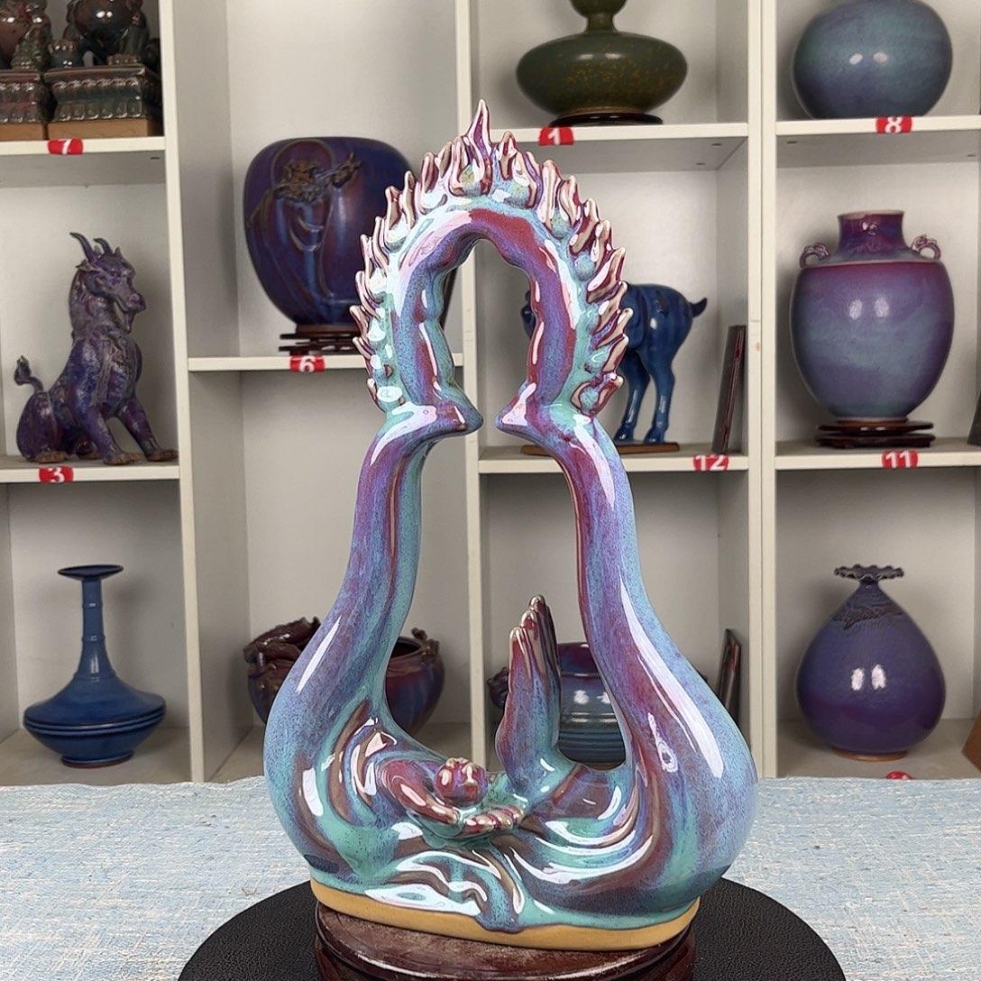 瓷片摆件……佛韵莲心……无礼盒