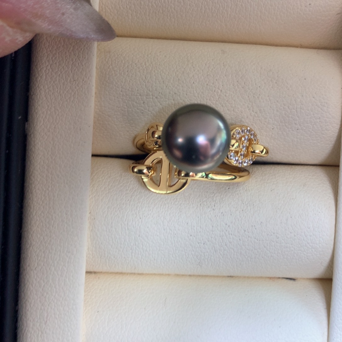 海水珍珠戒指银S925镶嵌