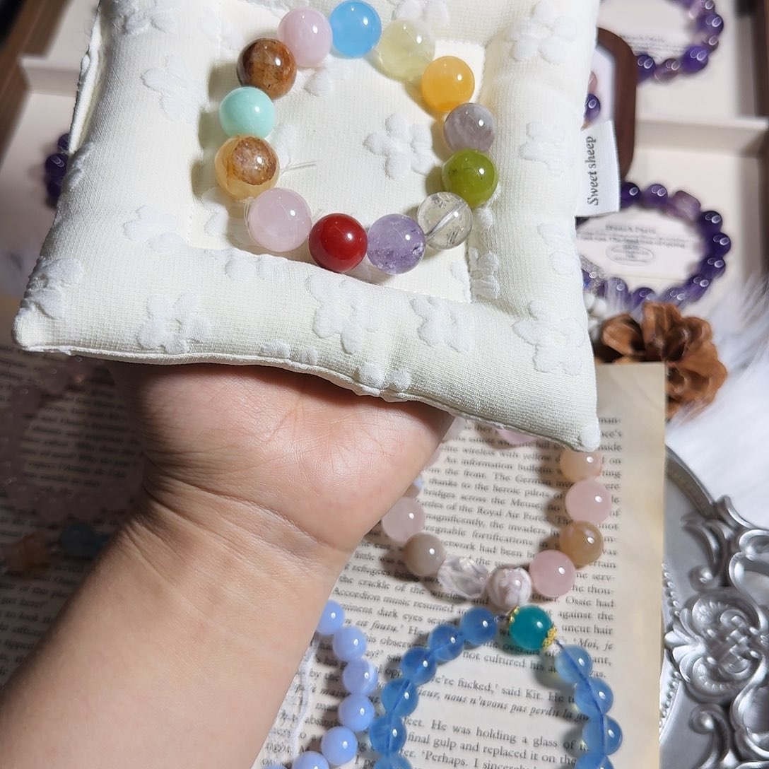 水晶手链银S925镶嵌多宝手串福利款