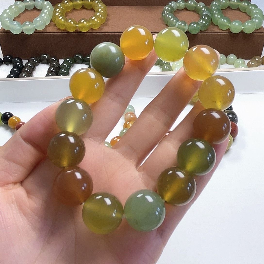芋***蘸未镶嵌蛇纹石玉手串
