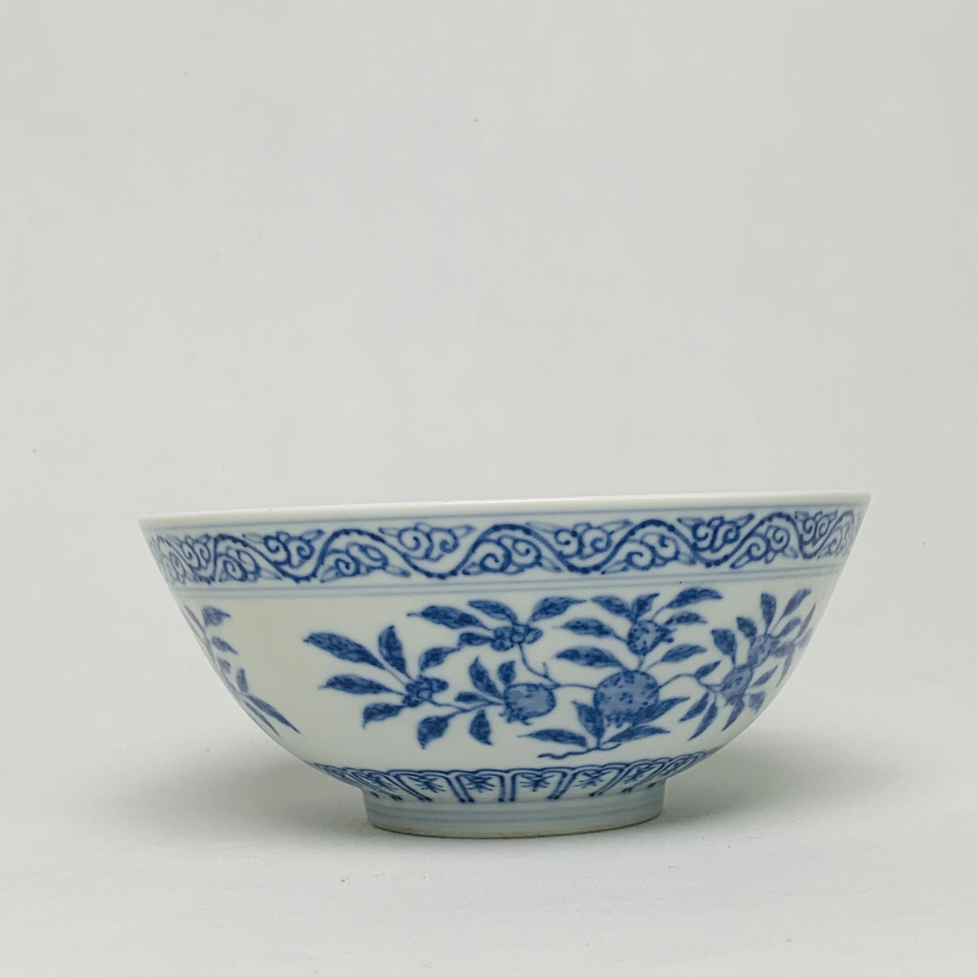 清光绪・青花三多纹碗【古董】X20240923313