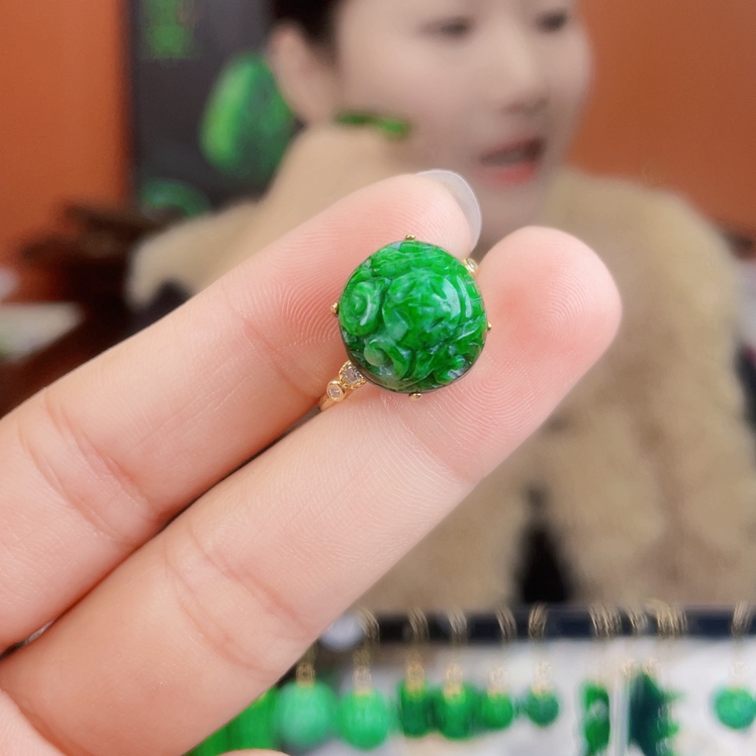 翡翠银S925镶嵌耳饰