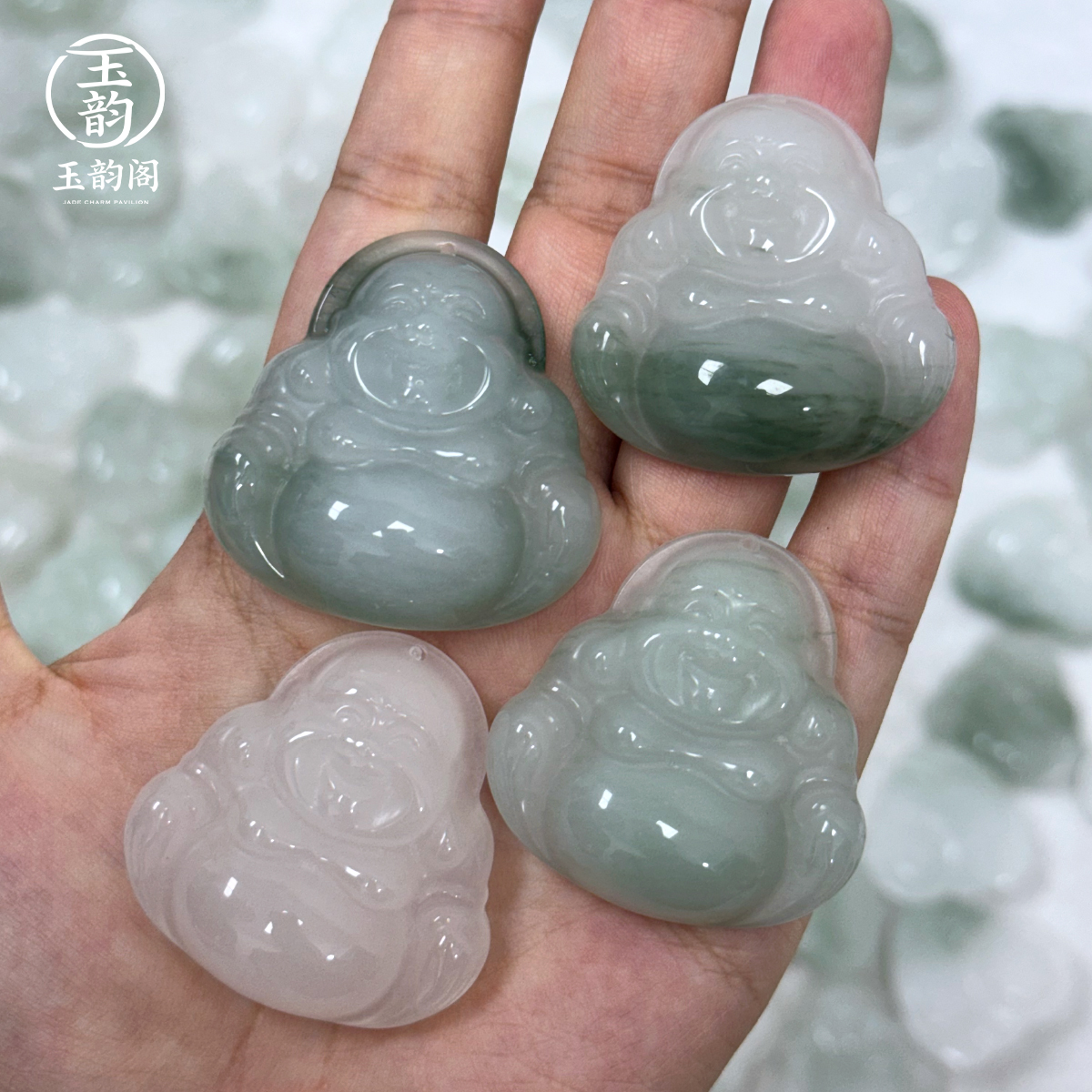 【赠链】天然石英质玉 天山翠弥勒佛A货 拍一发一 无备注随机发货