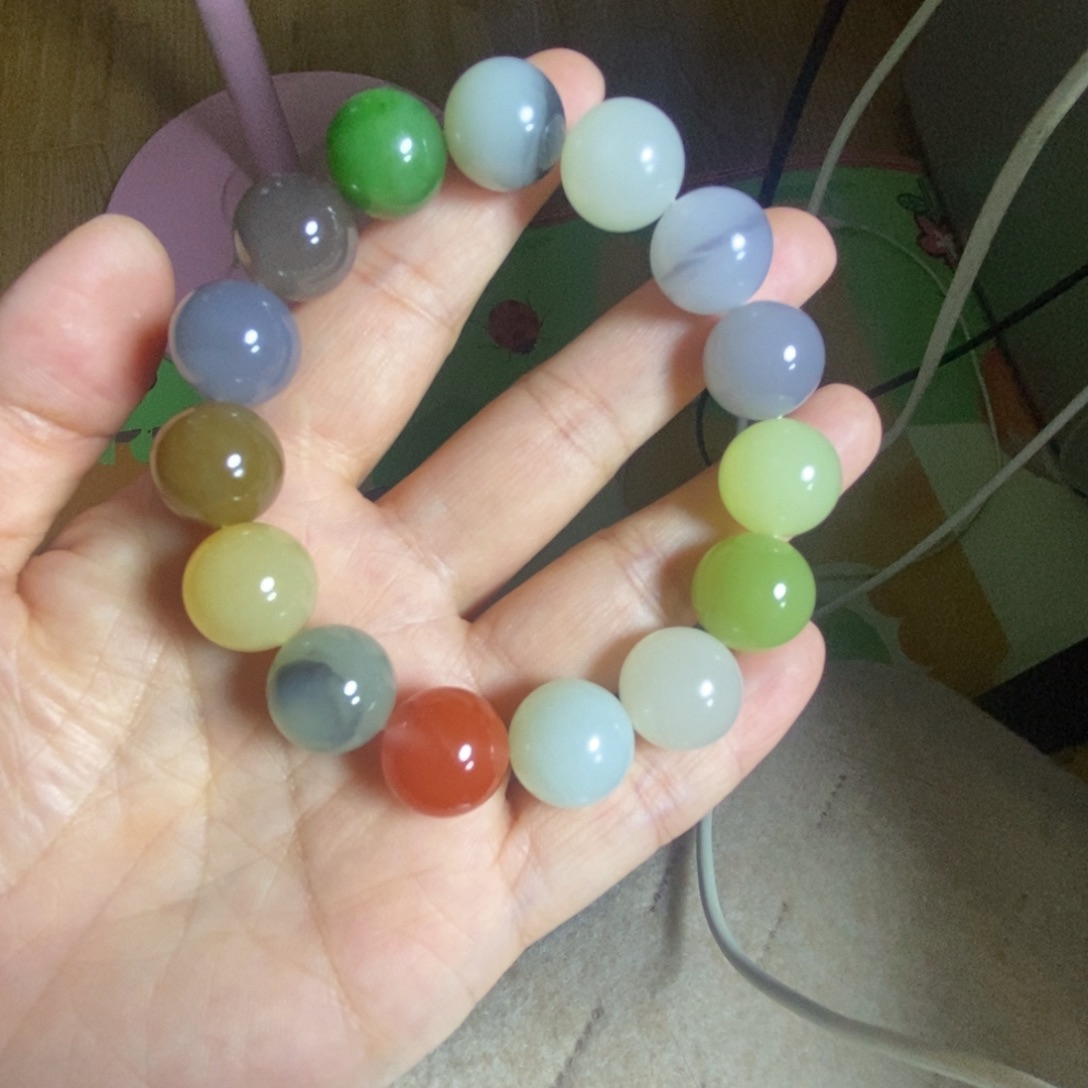 和田玉散珠卡14毫米多宝