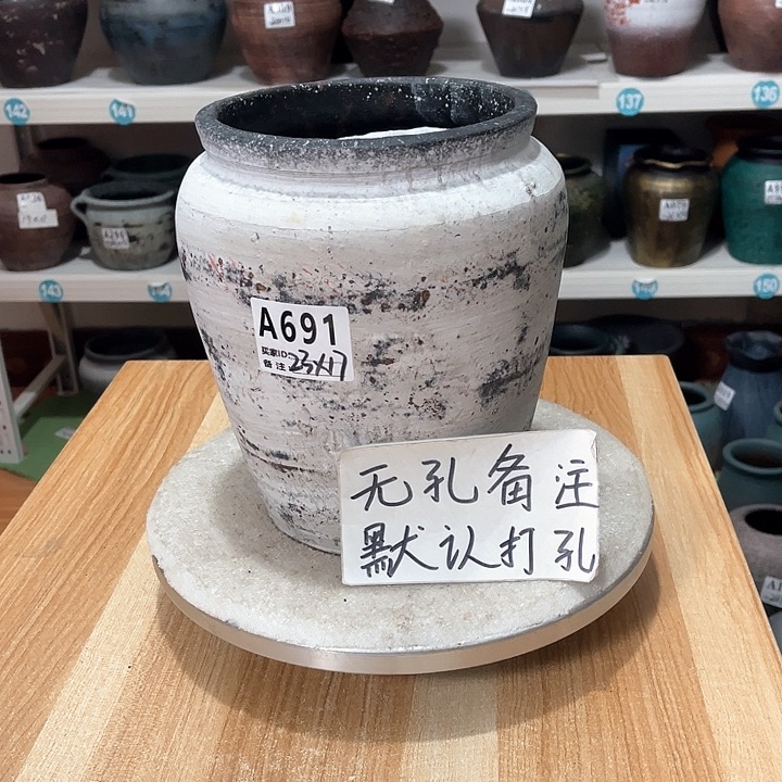 红陶手工制作工艺花盆