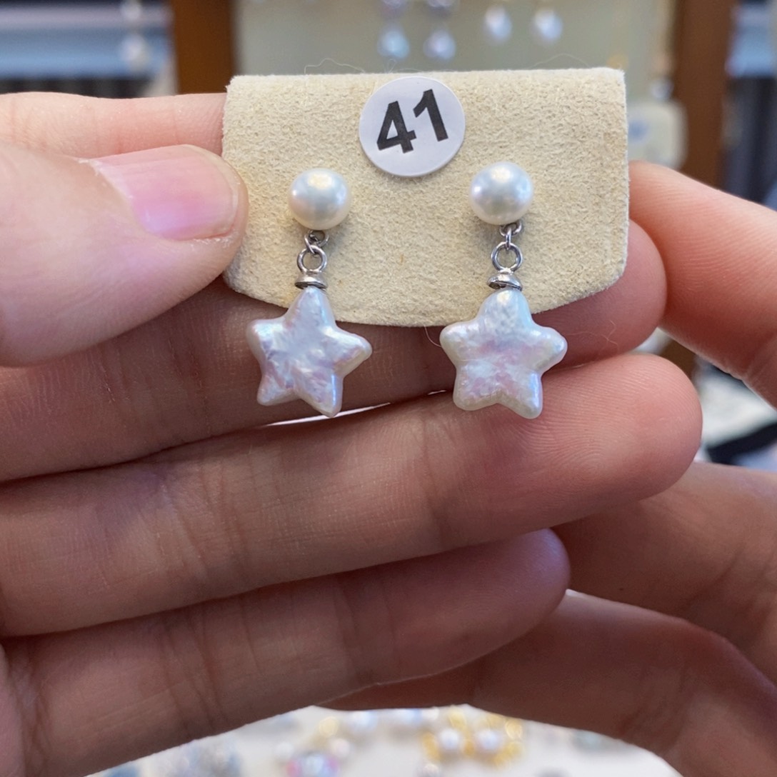 银S925镶嵌淡水珍珠耳坠