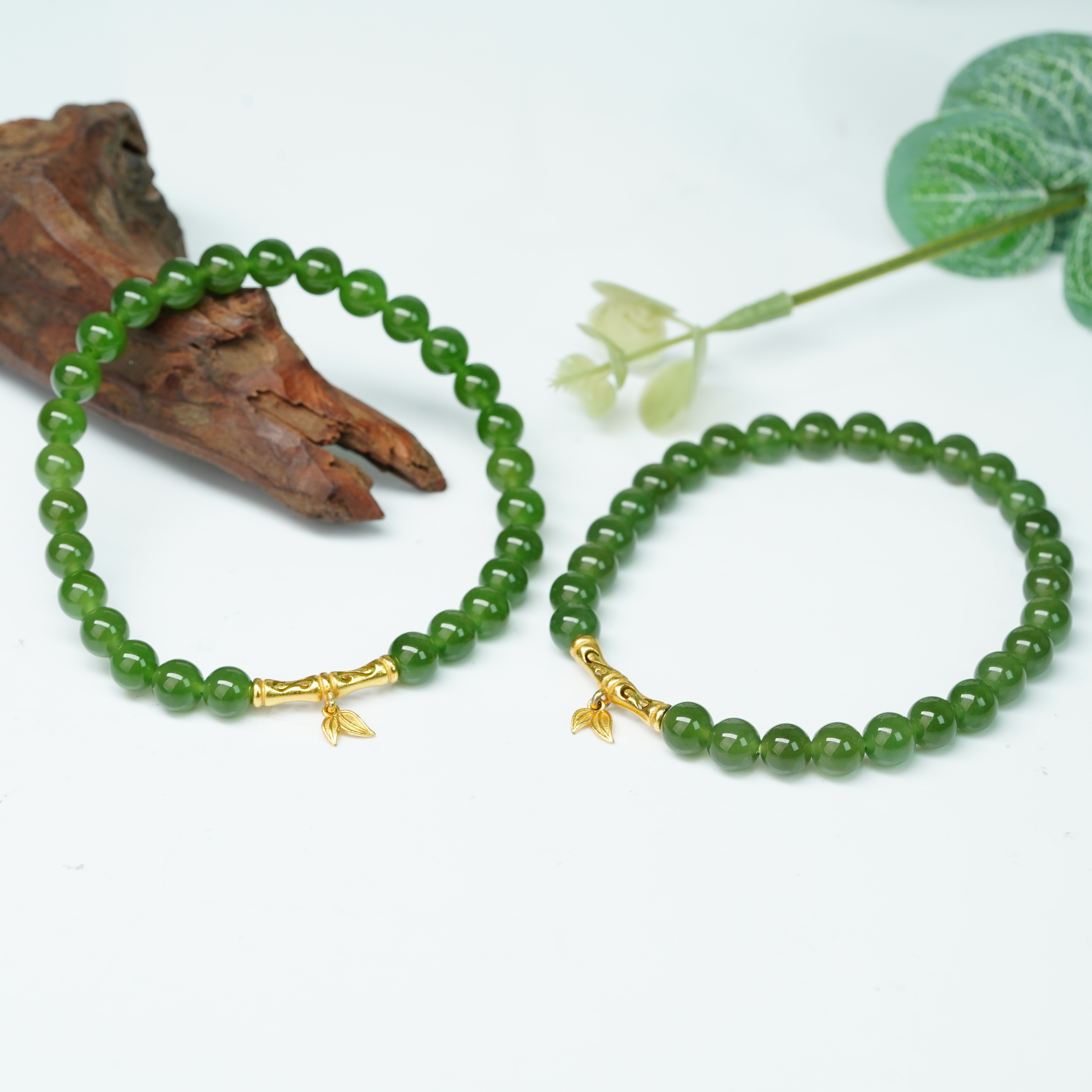 【小北好物】和田玉DIY单圈手串约5.5mm+【多样性发一件】QH75X371