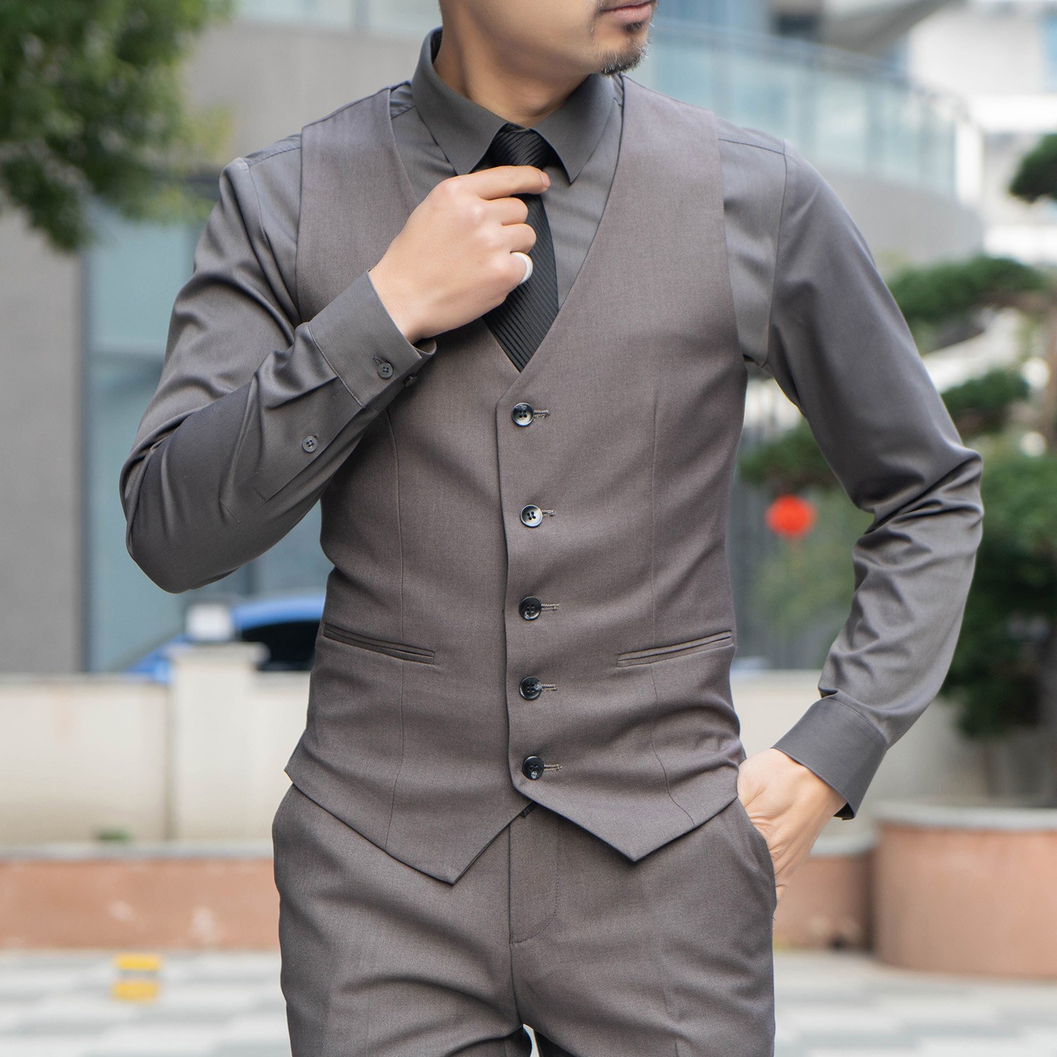 品质马甲西裤套装时尚百搭商务休闲绅士必备穿搭婚礼马甲+西裤