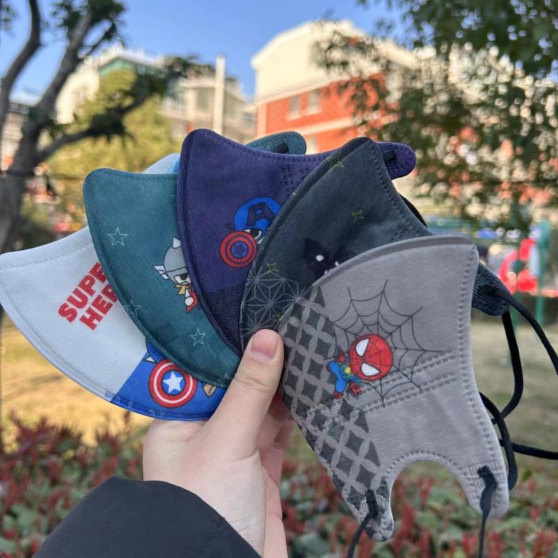 全包3D儿童 蜘蛛侠 系列卡通印花口罩  独立装三层 学生 漫威口罩