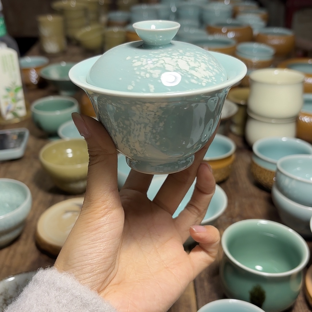 龙泉云间青瓷小米茶器