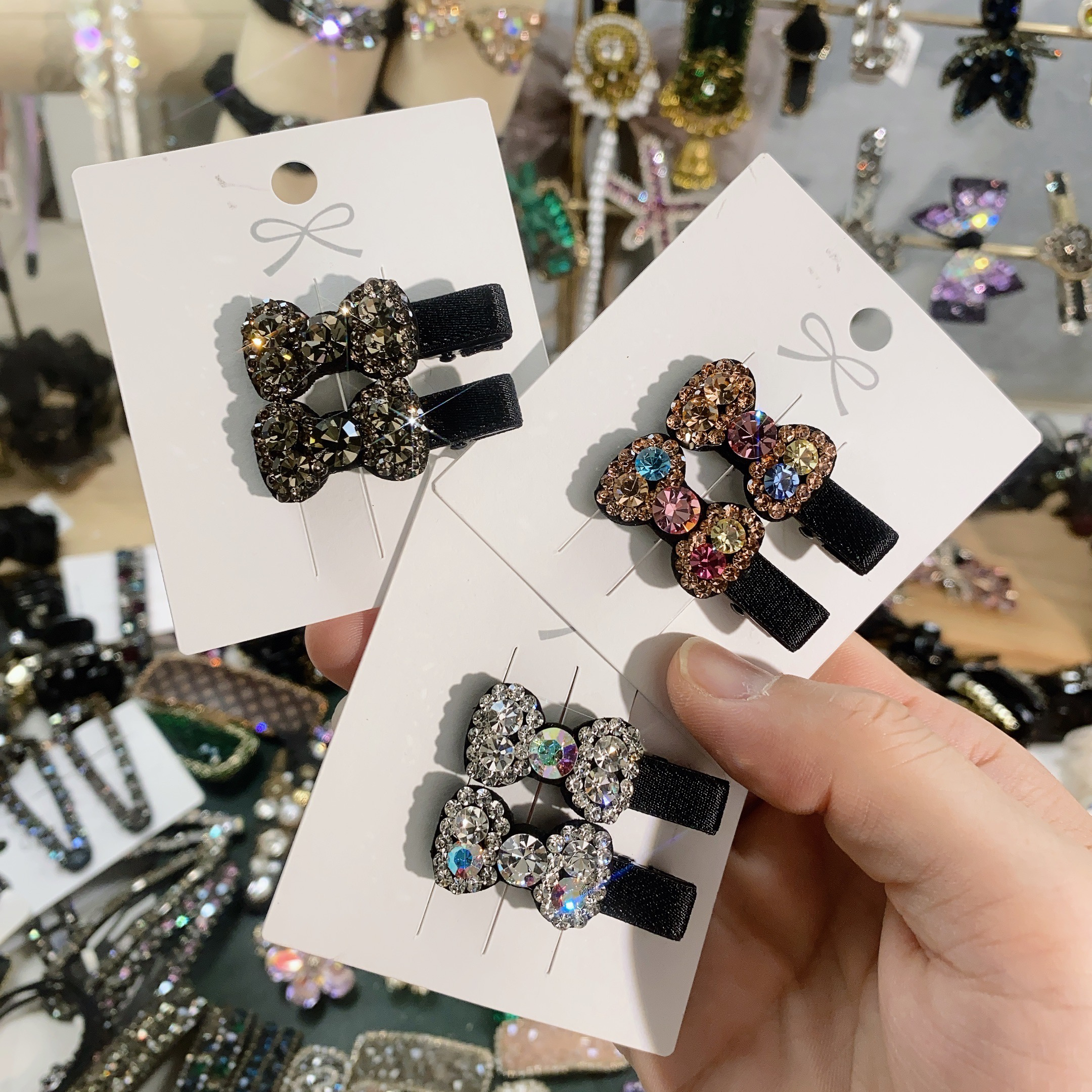 Y0019-新款-重工-高定-领结款-鸭嘴夹≈4cm