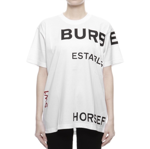 未使用 BURBERRY/博柏利 52212/ 字母印花宽松圆领短袖XS码