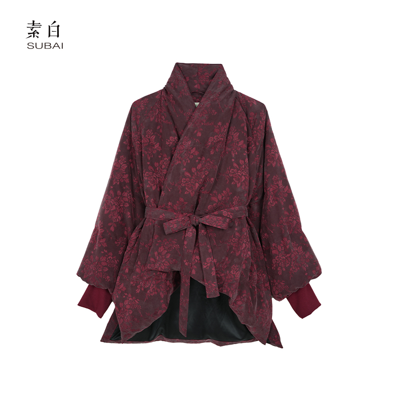 素白新品上新 【野玫瑰】R02142设计师时尚高级复古保暖鹅绒羽绒服