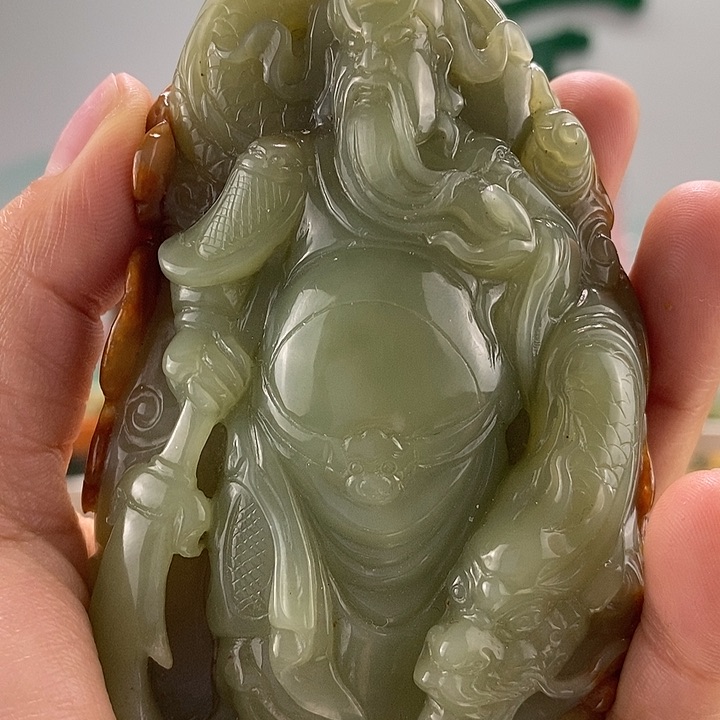 透闪石质玉把件未镶嵌福***A