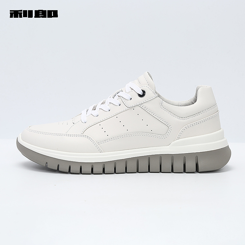 利郎男鞋头层牛皮休闲板鞋男士小白鞋2025新款潮流百搭休闲工作鞋