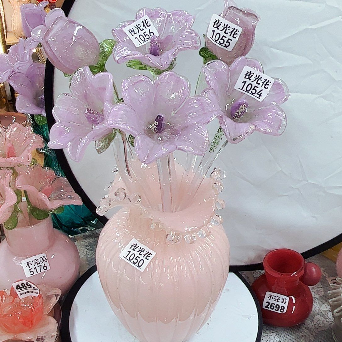 美****全夜光6花1瓶 家悦琉璃花瓶摆件