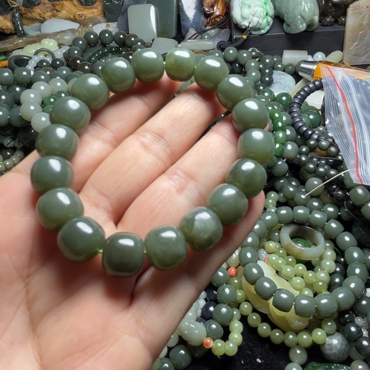 和田玉手串未镶嵌12