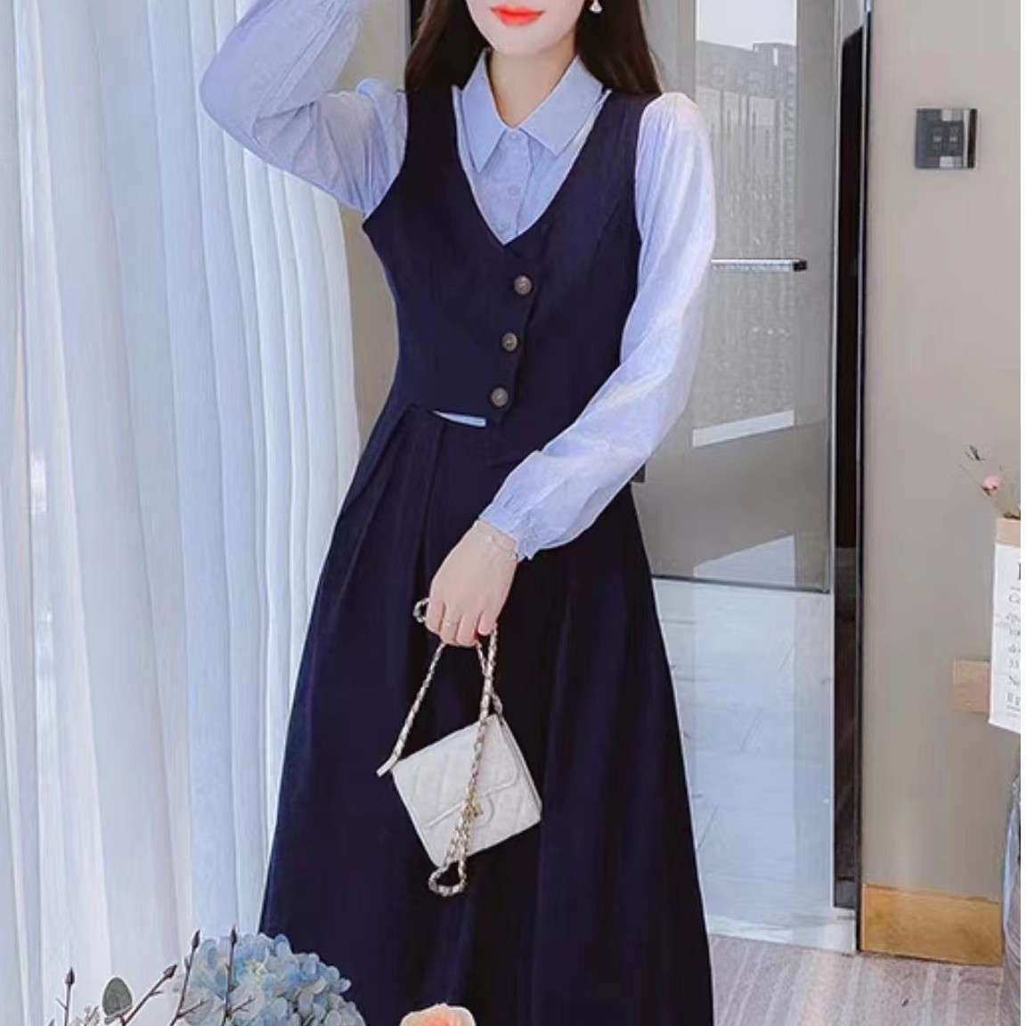 【Y200】专柜撤柜时尚秋冬长袖连衣裙