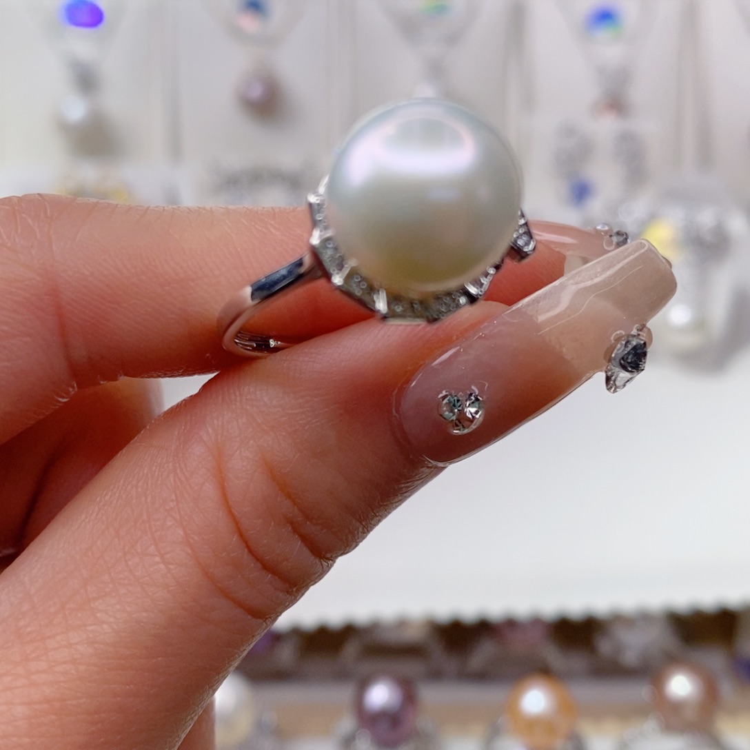 淡水珍珠戒指合金
