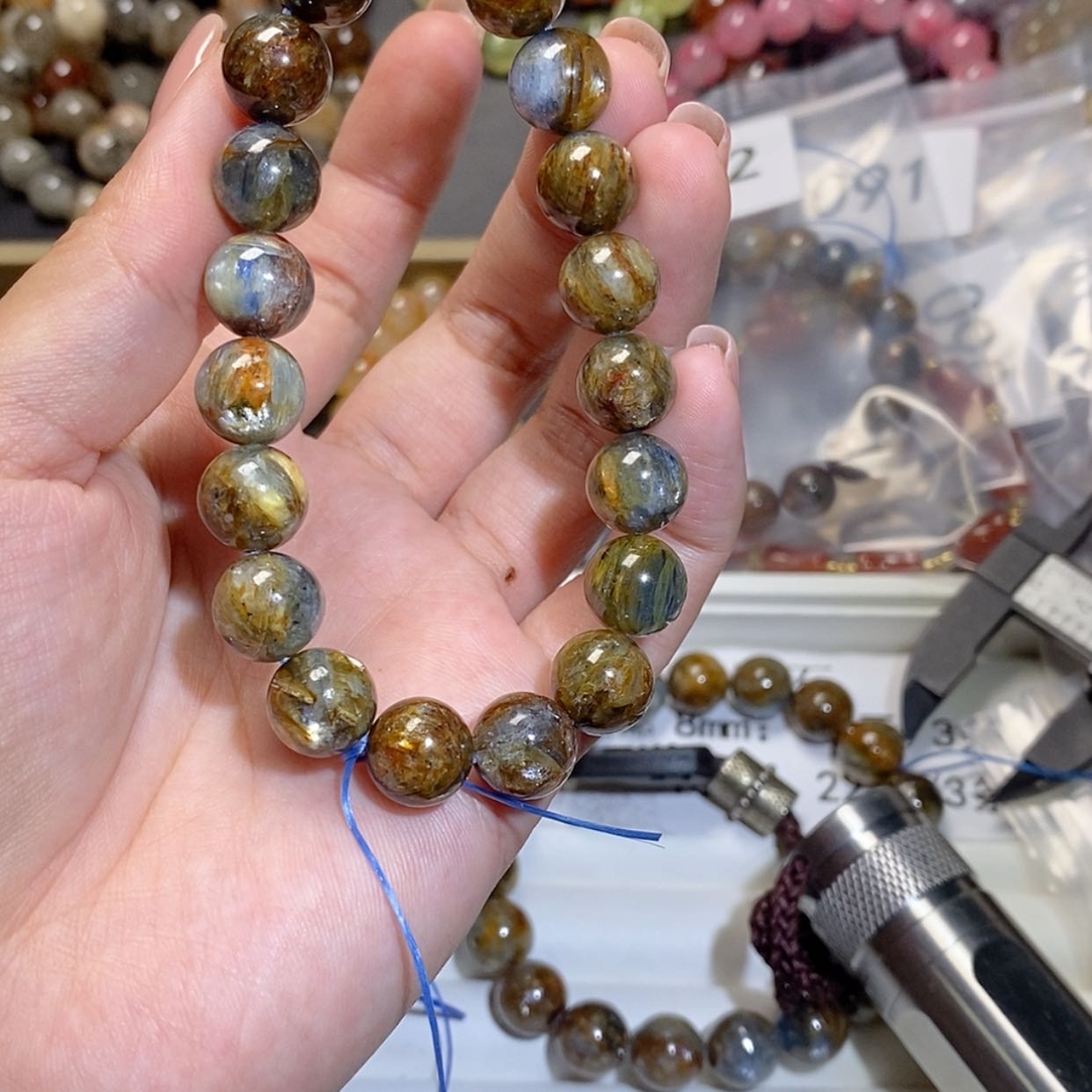 【闪购商品】水晶手链未镶嵌岛屿蓝晶093