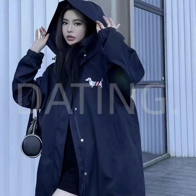 Millonthe【小狗风衣】休闲宽松大版连帽拉链派克风衣外套DATING