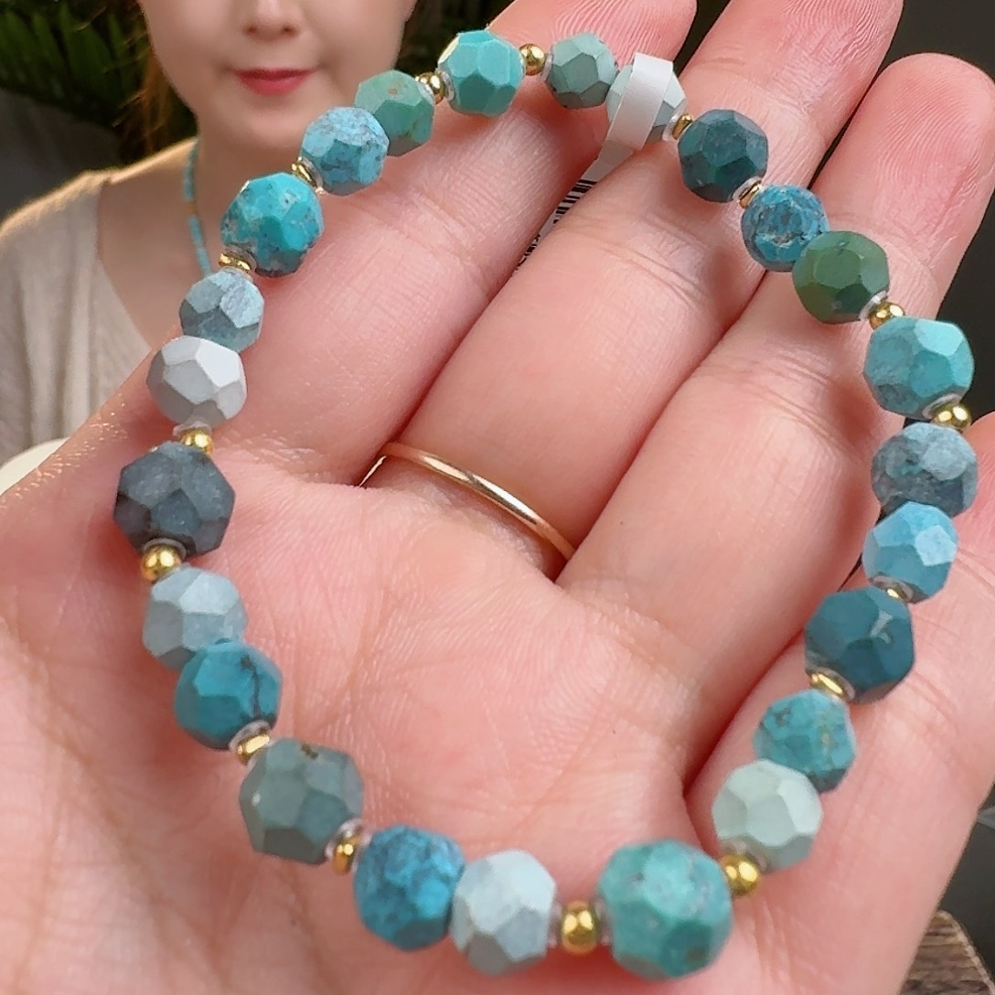 绿松石珠宝奇石18K金镶嵌