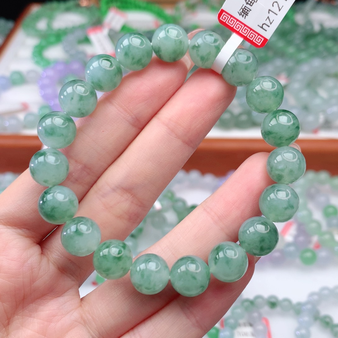 翡翠手链未镶嵌囡*翡翠10mm