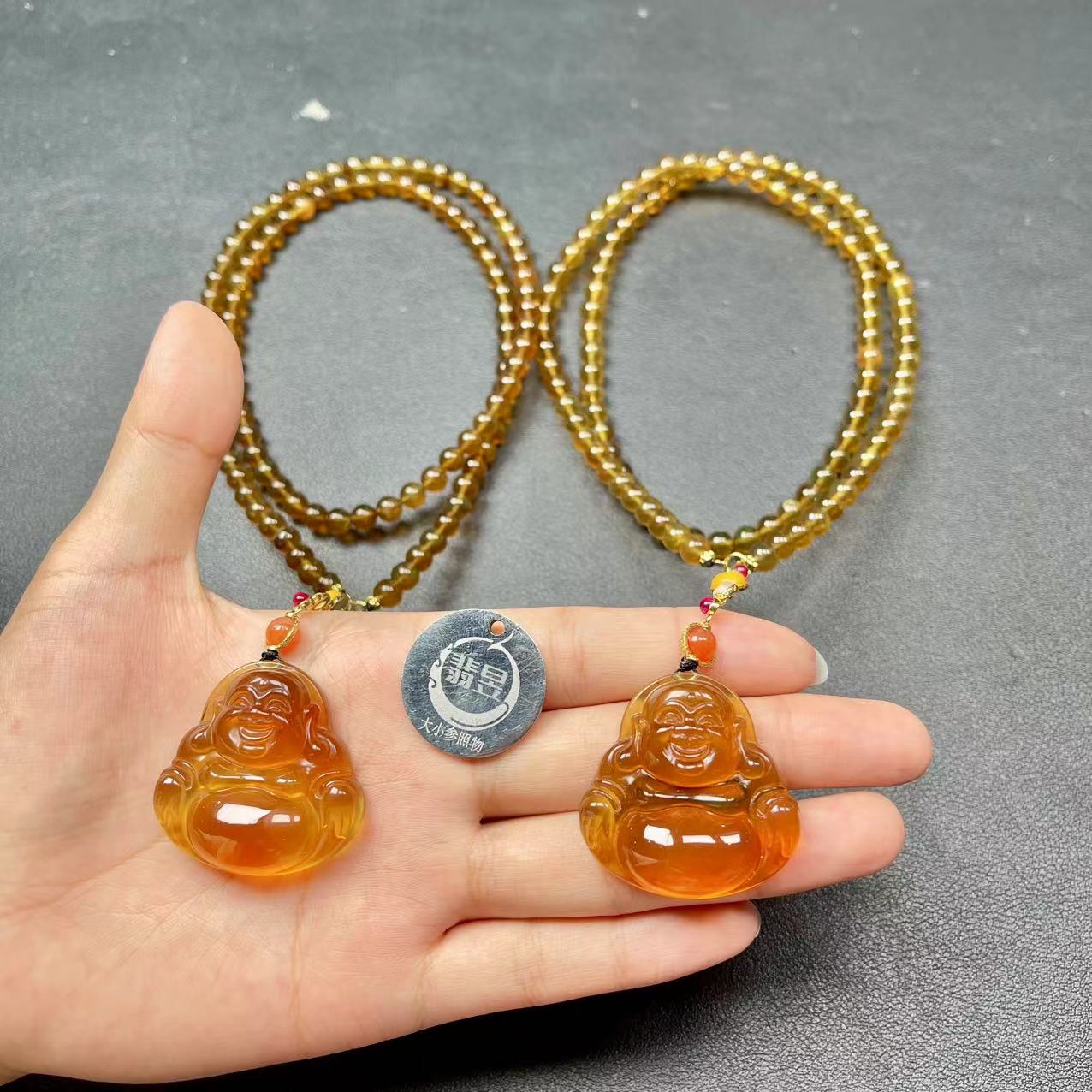 33950T14 -4N15-琥珀吊坠珠链颈饰-多样性/发一件