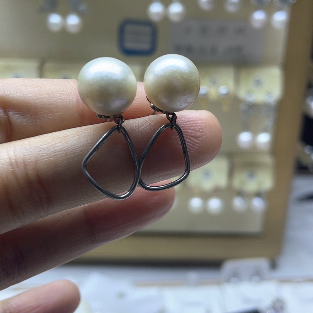 耳饰淡水珍珠银S925镶嵌