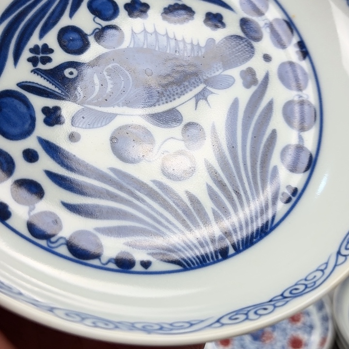 瓷片青花鱼藻大胡乘景德镇