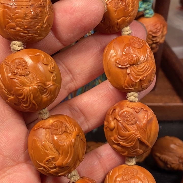 橄榄核手串/手链橄榄核雕刻2.5风景达摩