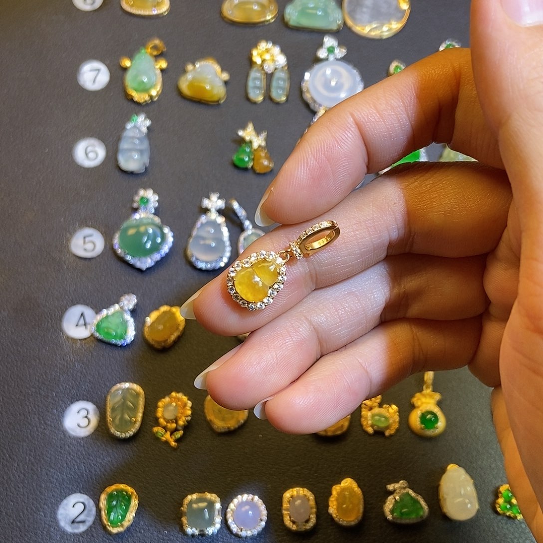 翡翠银S925镶嵌吊坠(不含链)