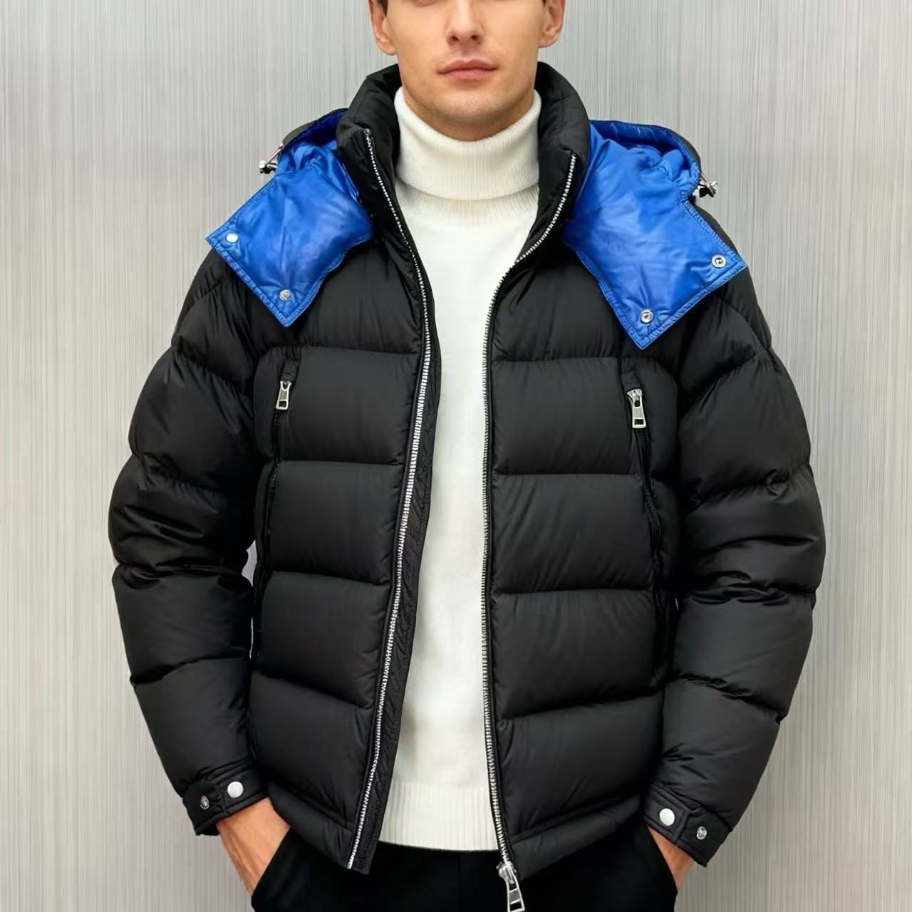 【23516】冬季鸭绒时尚男款短款保暖运动连帽加厚潮流男士羽绒服