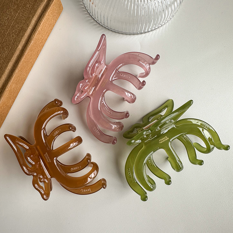 韩国高级加厚果冻蝴蝶醋酸大抓夹抓大发量气质百搭