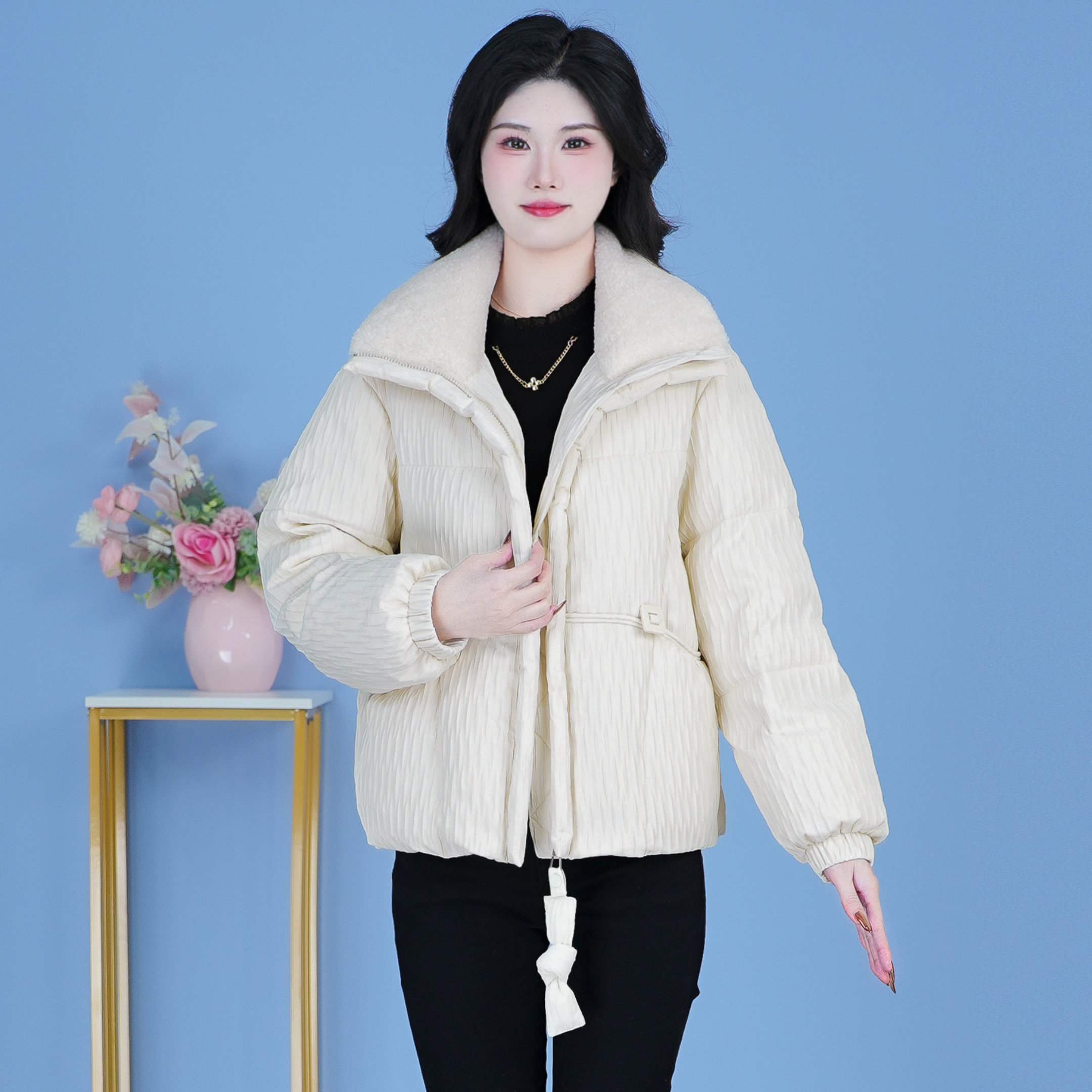 【SJYF5101】2024年秋冬新款时尚洋气宽松保暖加厚休闲显瘦羽绒服