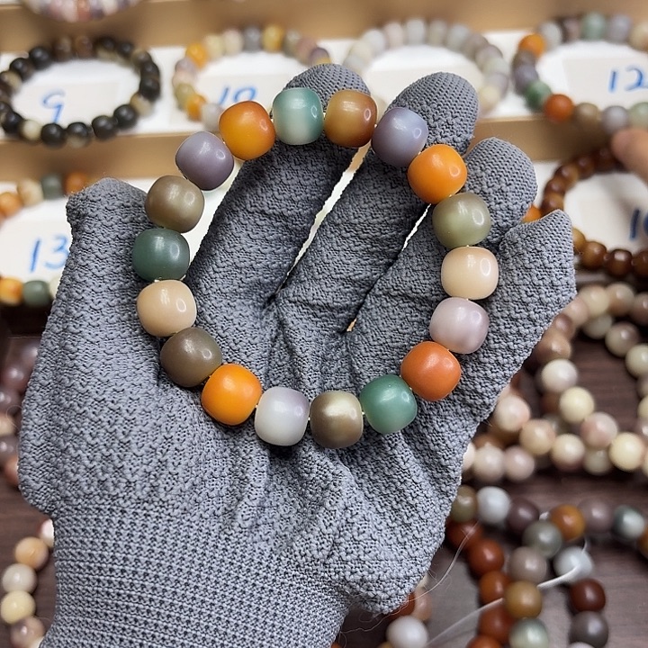 手串菩提根/象牙果卡14干磨绣花球