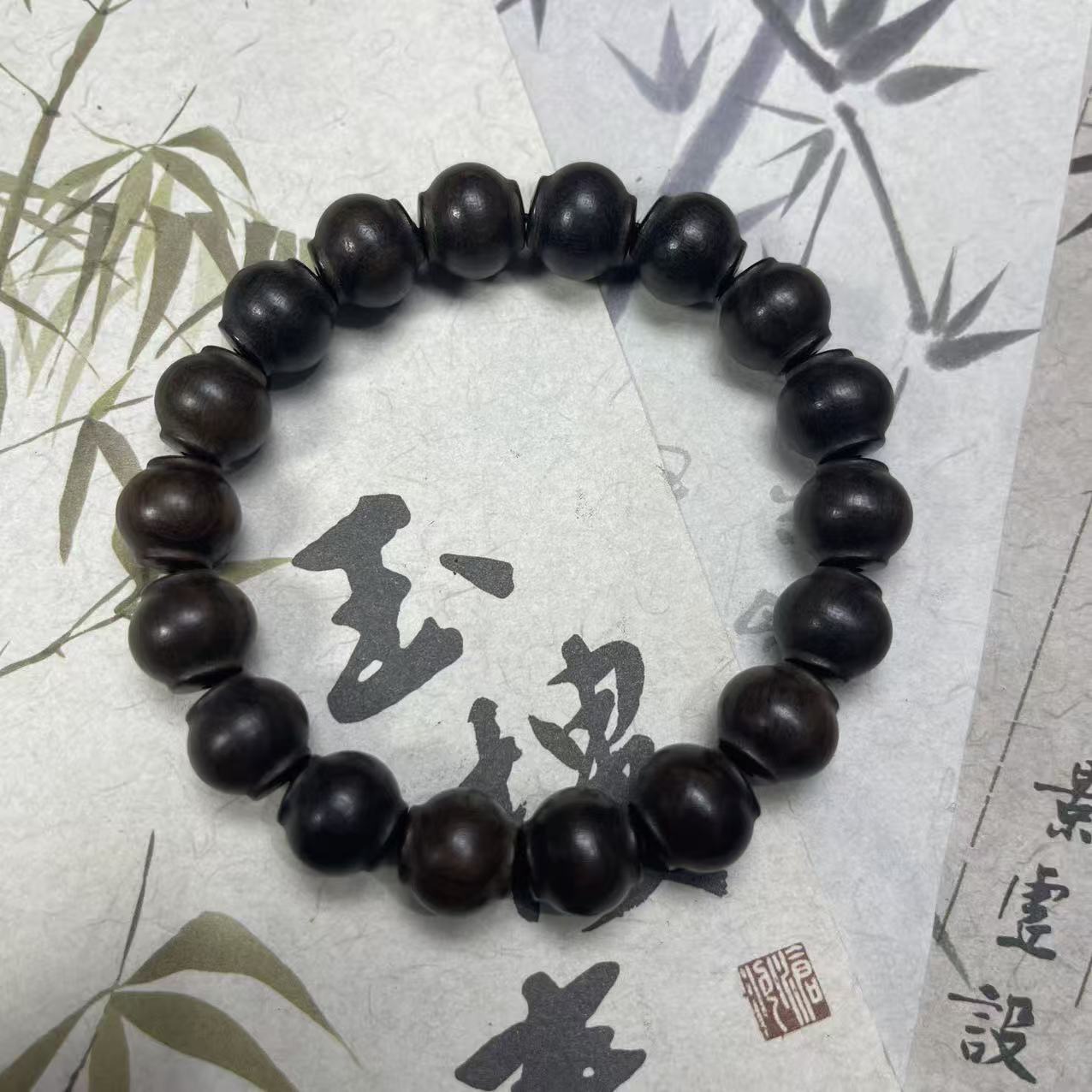 增香沉香木【墨染文玩】 单圈手串  多样性发其一 C040