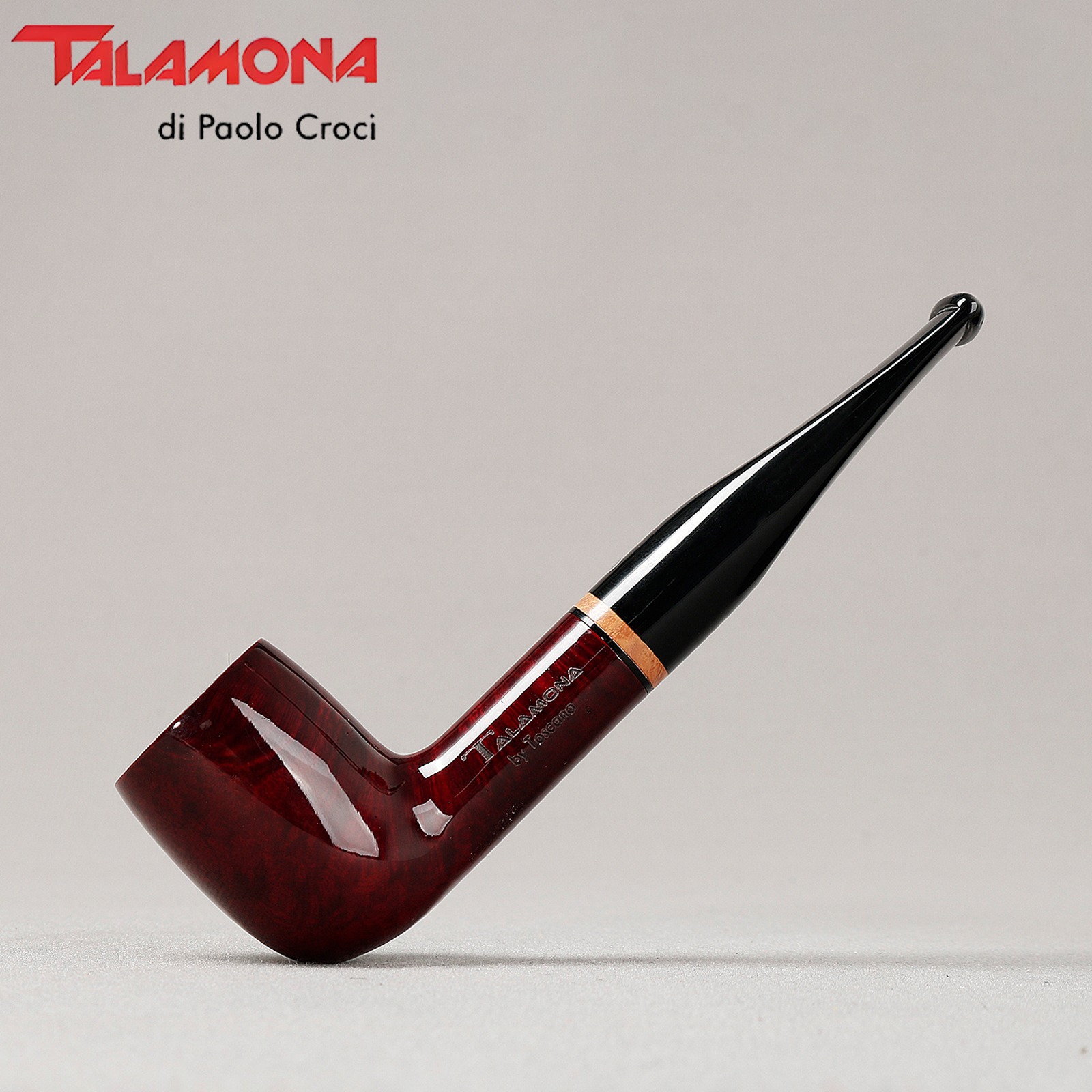 意大利塔拉莫纳 317 红色亮面厚实直斗 3毫米 石楠木烟斗