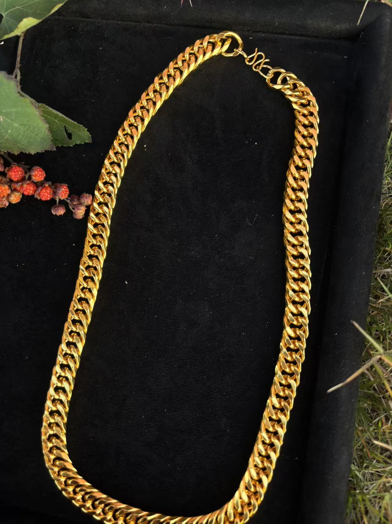 XL-7中国风复古宫廷黄色编织链子拼接(粗）