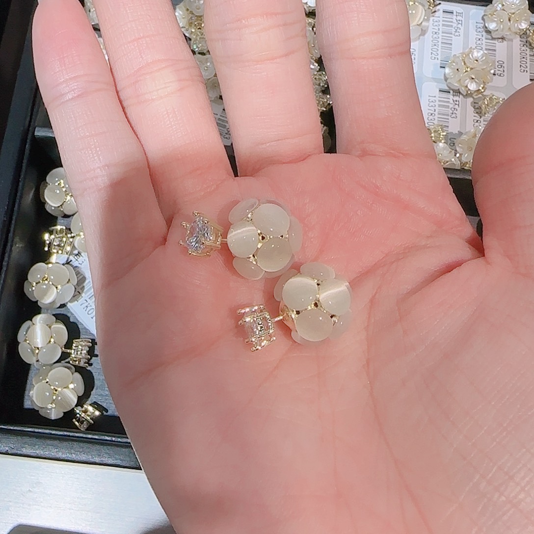 锆石铜合金925银耳环