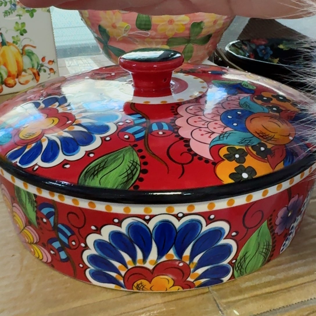 陶瓷红奥克点心盒一只看图