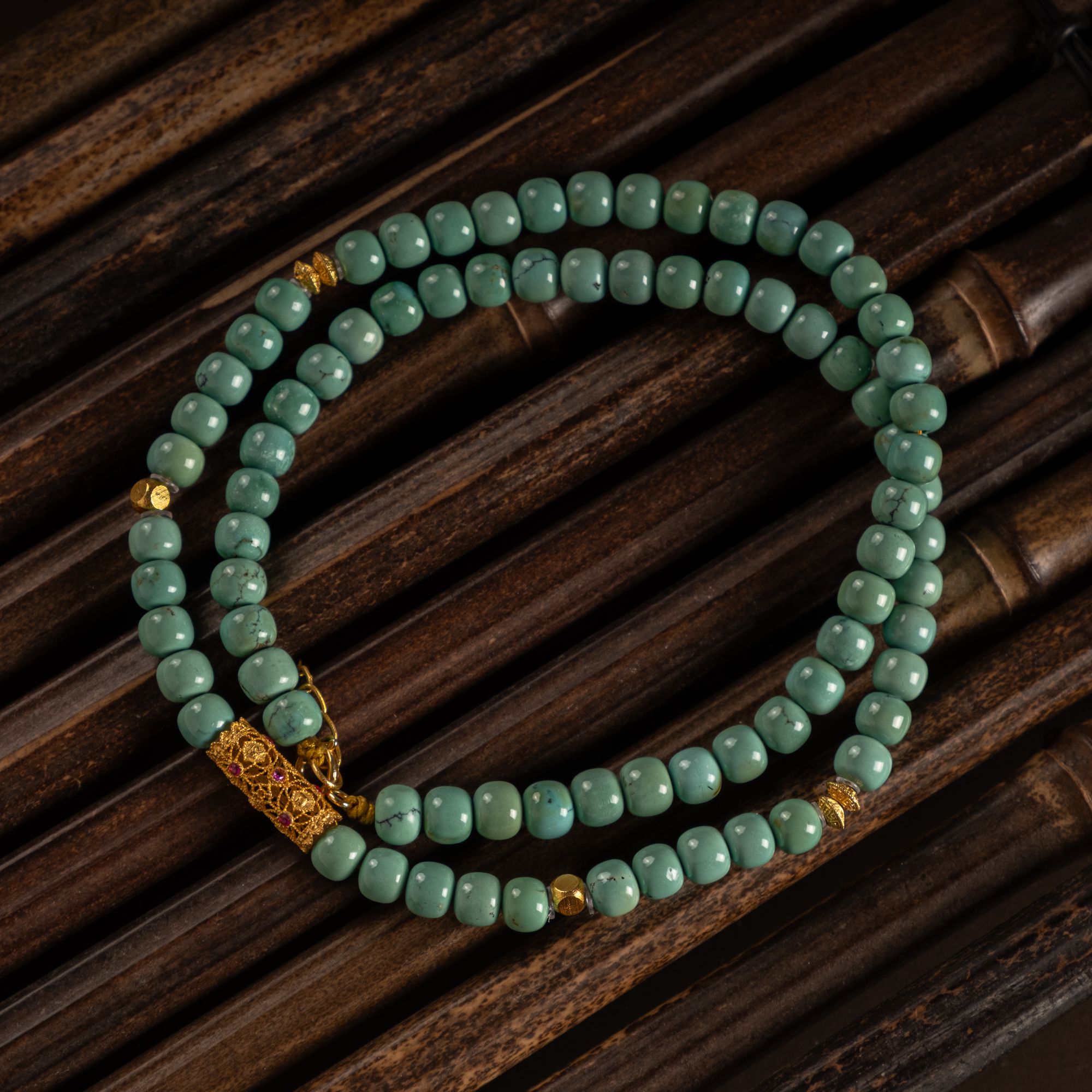 原矿绿松石高瓷高色精品设计款DIY节日好物项链气质款