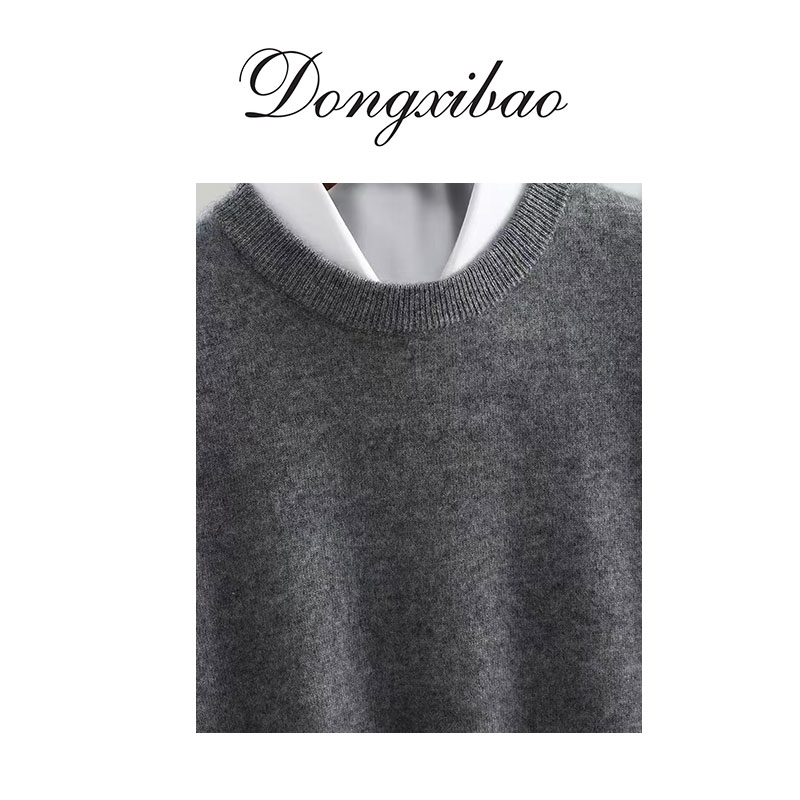 雪【100%纯山羊绒】男款圆领长袖羊绒衫新XWY022