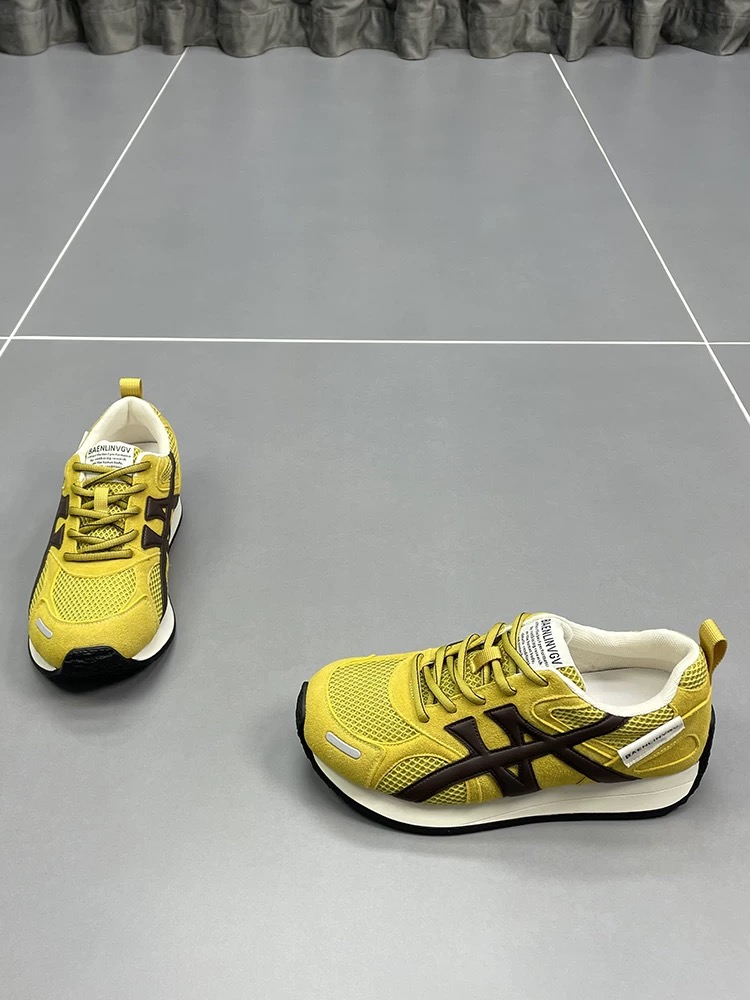 7-69跑步鞋女夏季2025新款时尚轻便系带圆头厚底拼色休闲运动单鞋