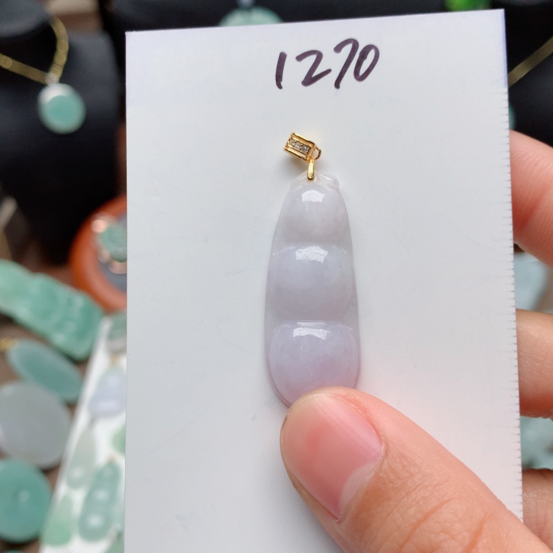 翡翠颈饰银S925镀金镶嵌吊坠