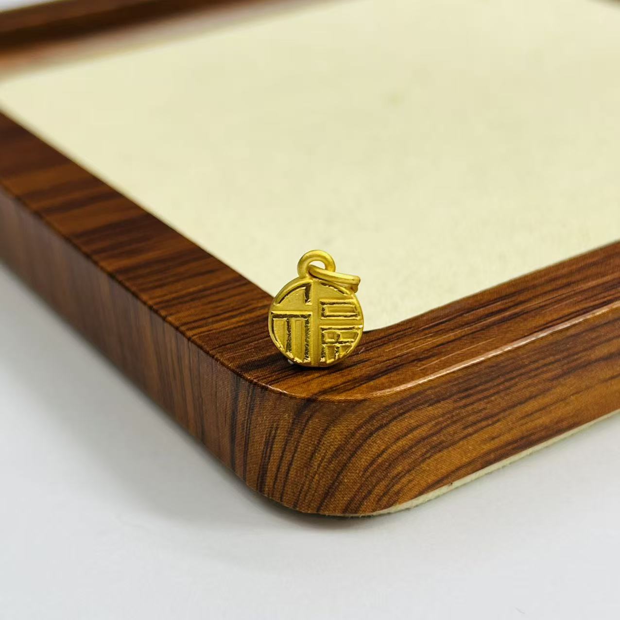 足金999小福牌提溜黄金首饰配件DP2330-0700