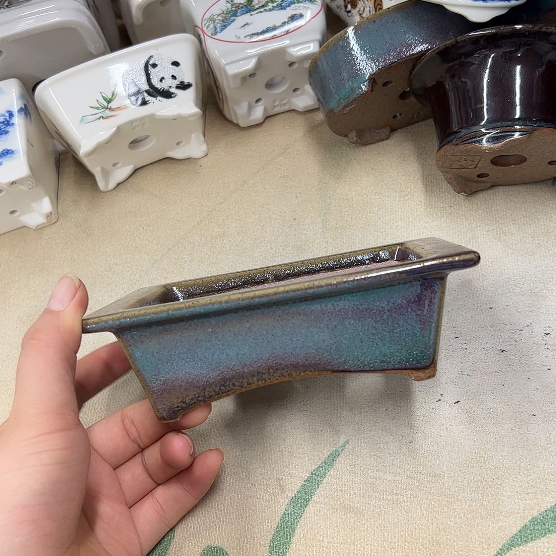 紫砂花盆510号瑕疵15/11/4.5cm窑变