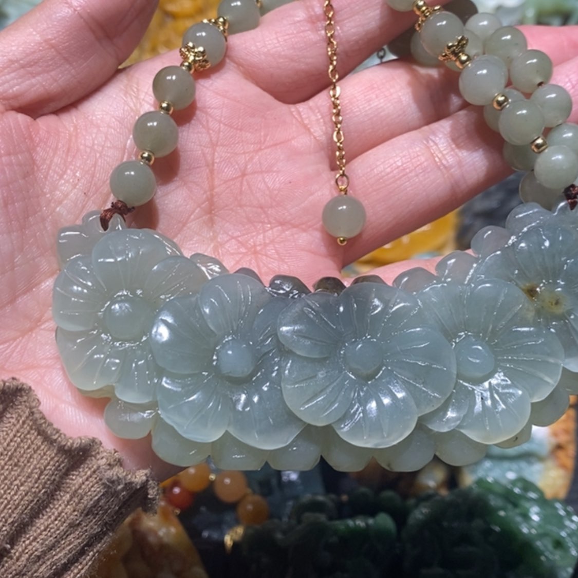 【闪购商品】岫玉毛衣链未镶嵌