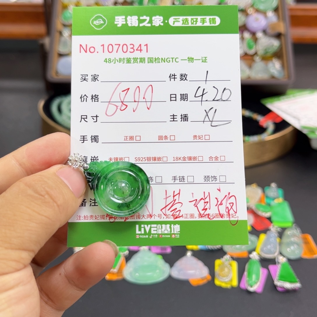 【闪购商品】翡翠18K金镶嵌颈饰多人